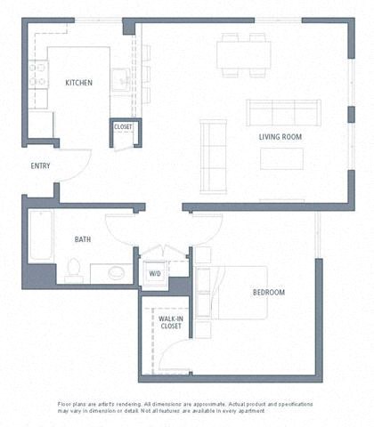 2 bedroom floor plan | Aventine Apartments Hercules CA