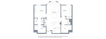 2 bedroom floor plan | Aventine Apartments Hercules CA