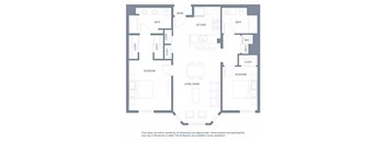 2 bedroom floor plan | Aventine Apartments Hercules CA