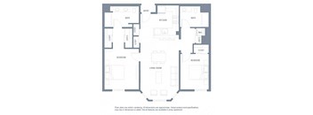 2 bedroom floor plan | Aventine Apartments Hercules CA