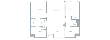 2 bedroom floor plan | Aventine Apartments Hercules CA