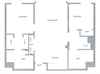 2 bedroom floor plan | Aventine Apartments Hercules CA