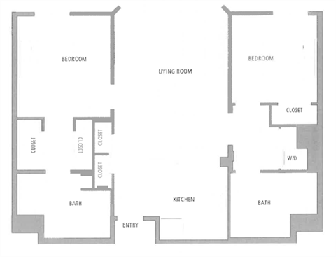 2 bedroom floor plan | Aventine Apartments Hercules CA