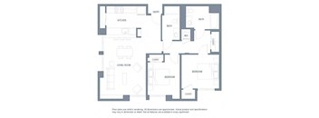2 bedroom floor plan | Aventine Apartments Hercules CA