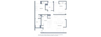 2 bedroom floor plan | Aventine Apartments Hercules CA