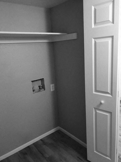 A white door is on the right side of the image.