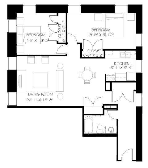 Unit Type 01 at Stonehouse Square, Minneapolis, MN, 55413