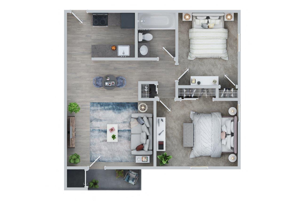 2 BED - 1 BATH | 741 SQ.FT. at The Meadows, Chelmsford, Massachusetts