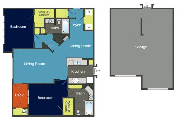 Two Bedroom Two Bathroom Apartment with Garage Two Bedroom Two Bathroom Apartment with Garage