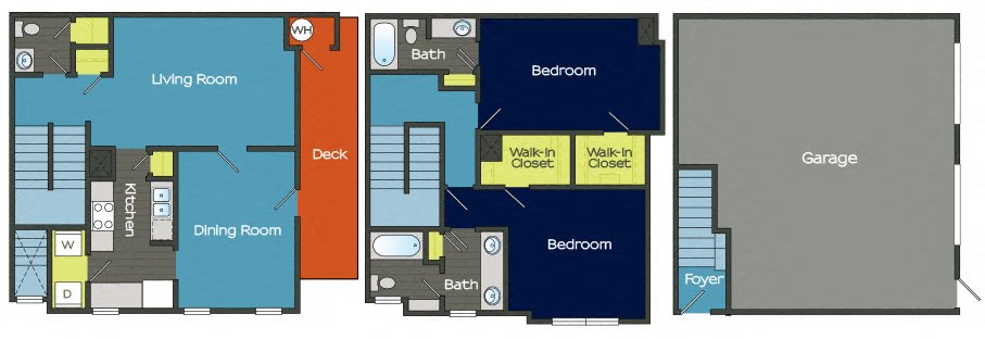 Large Two Bedroom Three Bathroom Townhome with Garage Large Two Bedroom Three Bathroom Townhome with Garage