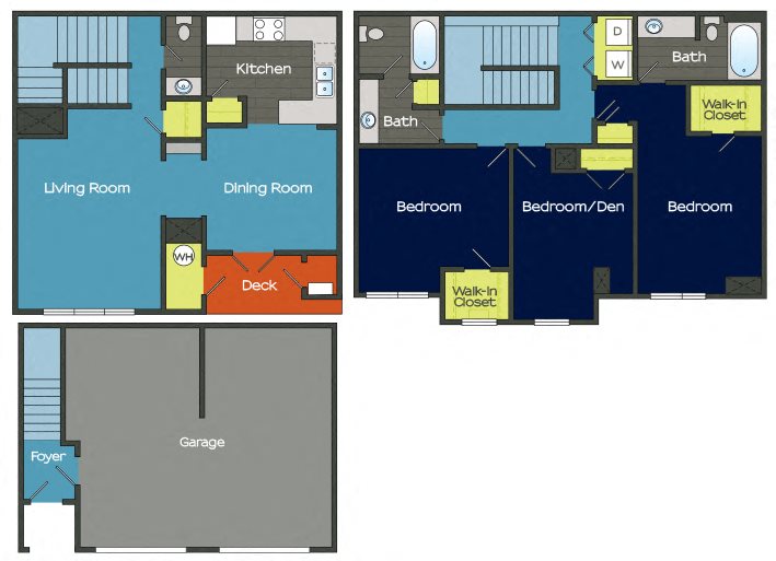 Two Bedroom Two and a half Bathroom with a Den and garage Two Bedroom Two and a half Bathroom with a Den and garage