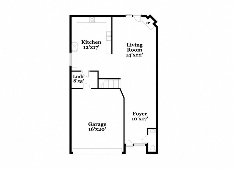 a floor plan of a house with a bedroom and a living room