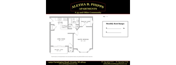Plan 1 - 1 Bed, 1 Bath, WIC, Carport