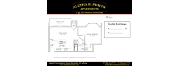 Plan 7 ADA- 1 Bed, 1 Bath, WIC, Carport