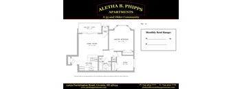 Plan 8 - 1 Bed, 1 Bath, Study, End Unit