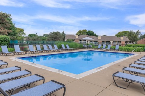 the swimming pool at the apartments for rent