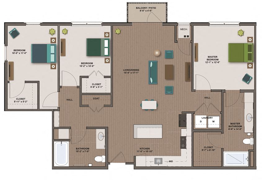 WRIGHT FloorPlan at The Edison at Rice Creek, Shoreview, 55126