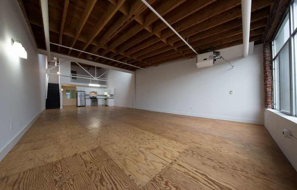 Un-staged Loft Unit: Living Area