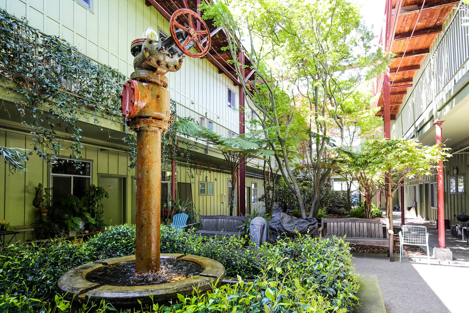 Building Interior: Garden and Fountain
