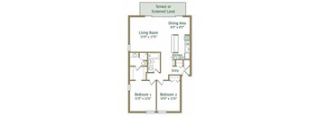 Eaton Floor Plan at Greenwich Commons Apartment Homes, Tampa, FL, 33613