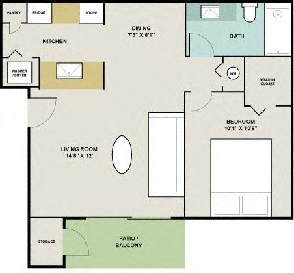 Marlin Floor Plan at Fisherman's Landing Apartment Homes, Tampa