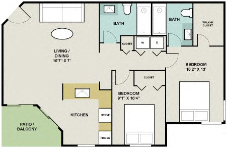 Landing devil Floor Plan at Fisherman's Landing Apartment Homes, Florida, 33637