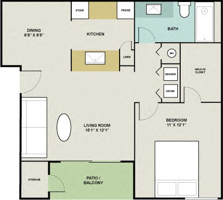 Landing dolphin Floor Plan at Fisherman's Landing Apartment Homes, Florida