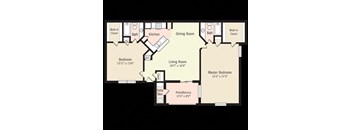 QueenP Floor Plan at Hidden Palms Apartment Homes, Tampa, Florida