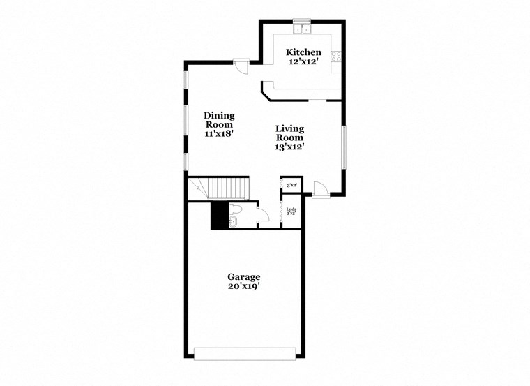 a floor plan of a house with a bedroom and a living room