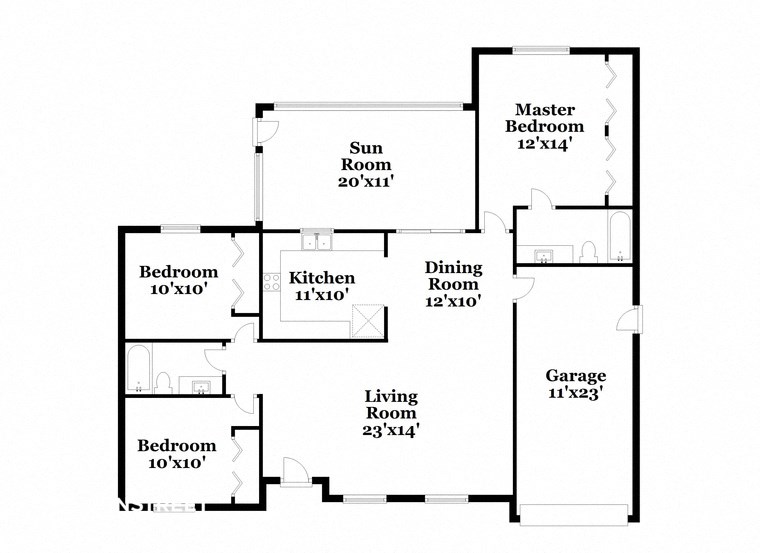 floor plan of the second level of the house showing the living room and the kitchen
