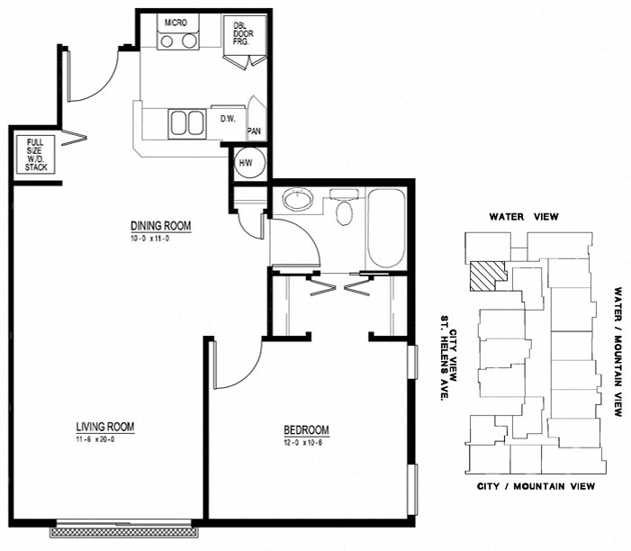 The Metropolitan Apartments 102-502 Floor Plan