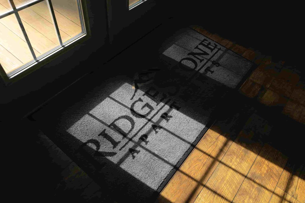 a shadow of a window with the word light on the floor