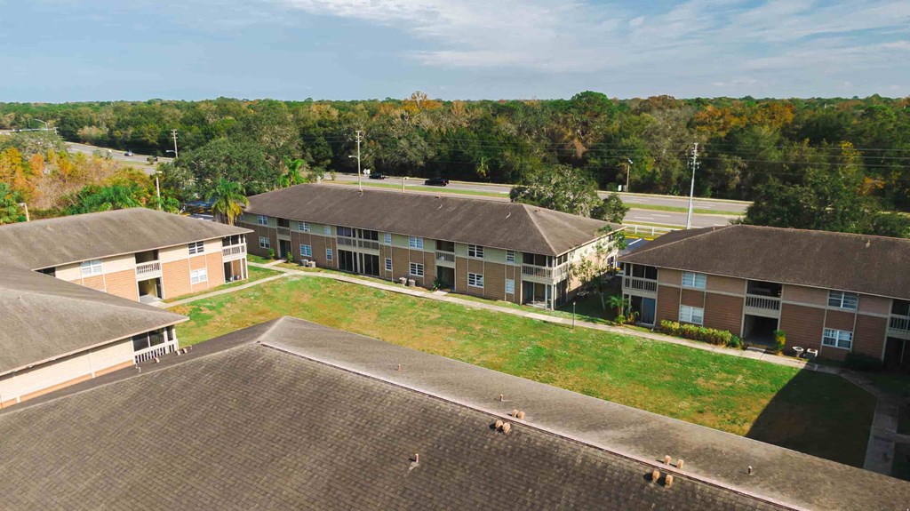 a view from the roof of an apartment building