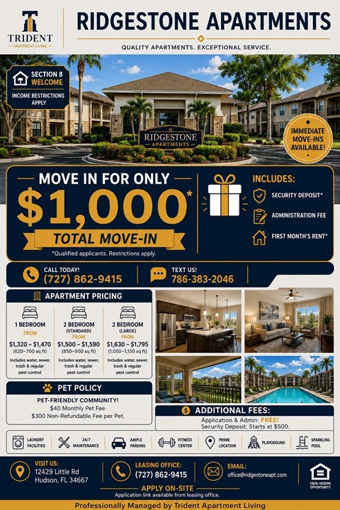 12429 Little Rd 1-2 Beds Apartment for Rent