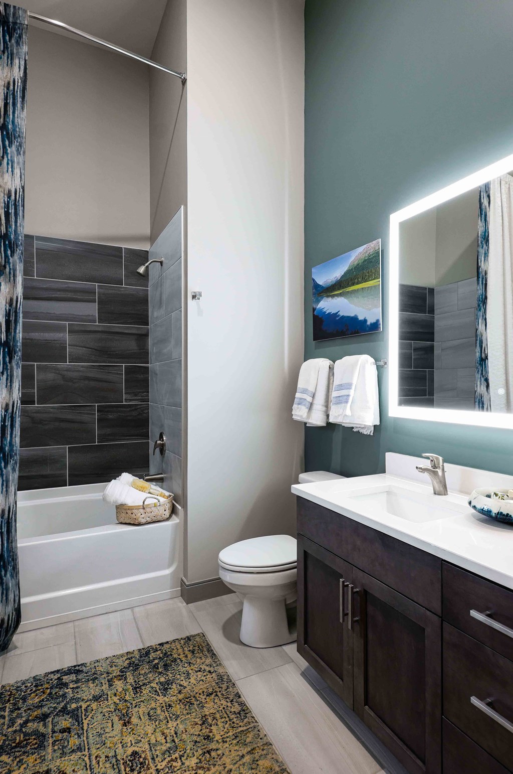 Upton Oxmoor Apartments Louisville bathroom with large vanity