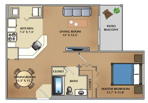 1 Bedroom 1 Bath