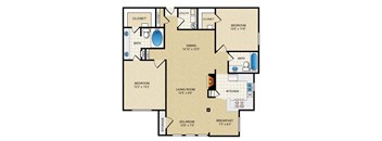 2 bedroom, 2 bathroom with solarium at The Clairborne Apartment Homes Texas , 75050