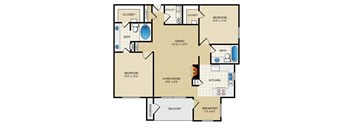 2 bedroom, 2 bathroom at The Clairborne Apartment Homes, Texas 