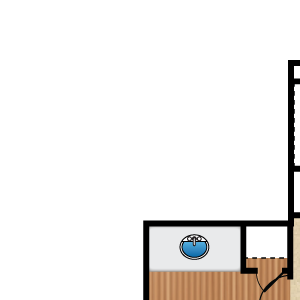 1 bedroom, 1 bathroom