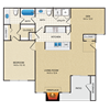 1 bedroom, 1.5 bathroom, den