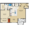 1 bedroom, 1 bathroom