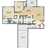 1 bedroom, 1 bathroom, study