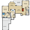 2 bedroom, 2 bathroom