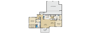 2 bedroom, 2 bathroom