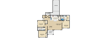 3 bedroom, 2 bathroom