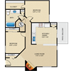 2 bedroom, 1 bathroom