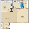 1 bedroom, 1 bathroom