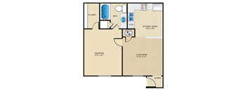 1 bedroom, 1 bathroom