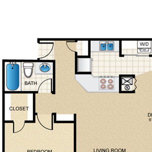 2 bedroom, 2 bathroom