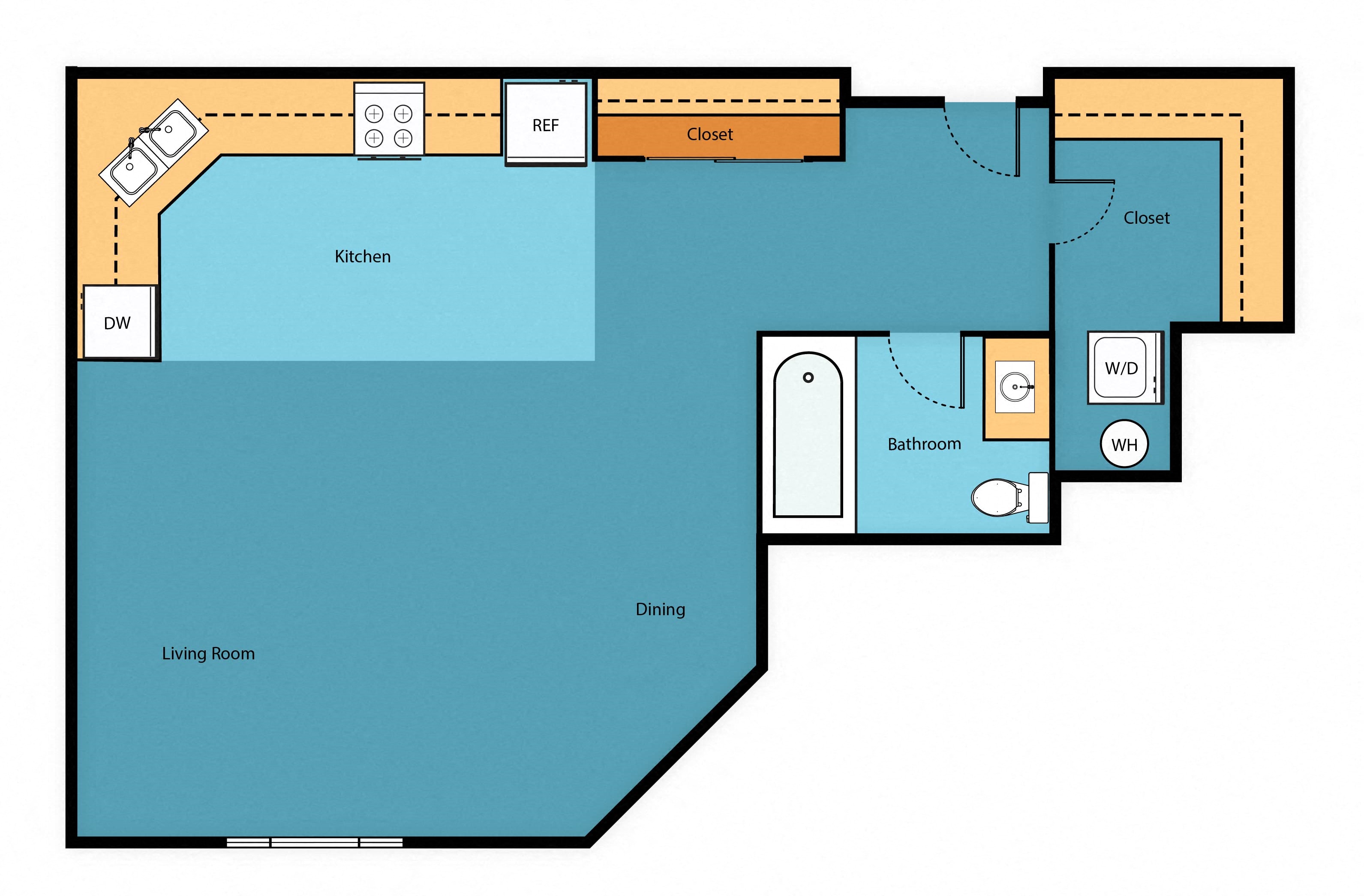 AB0x1 Floor Plan at Arabella Apartment Homes, Washington, 98155